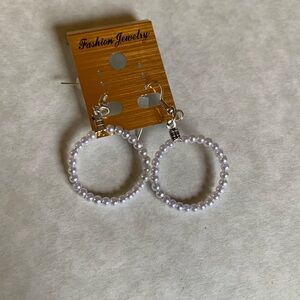 White beaded earrings